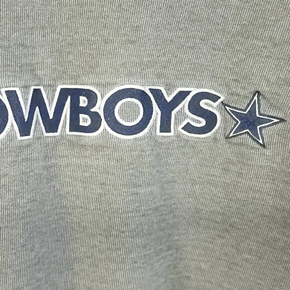 Dallas Cowboys Sweatshirt Mens Large NFL Active Gray Blue Embroidered Distressed - Picture 4 of 12
